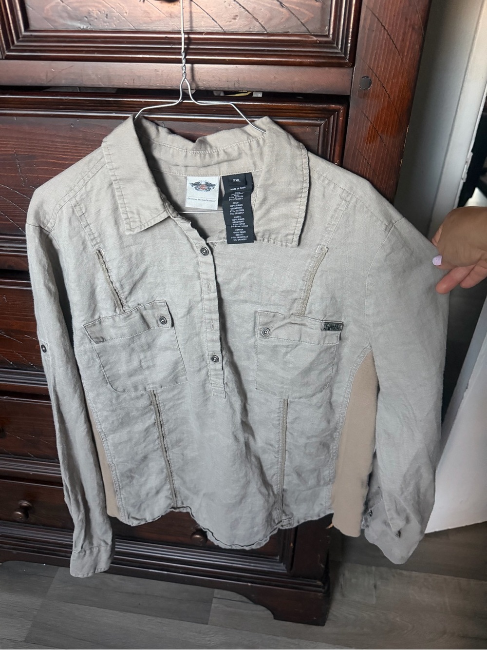 Ariat Beige/Tan Utility Button-Front Jacket